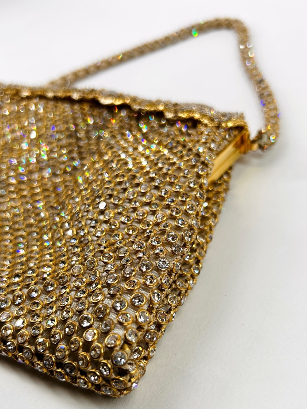Rare Vintage 1950s French Spritzer & Fuhrmann Rhinestone Evening Bag Purse A53